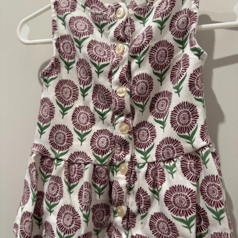 Kate Quinn sleeveless drop waist gathered top mountain berry daisy 6-12m - Picture 4 of 6
